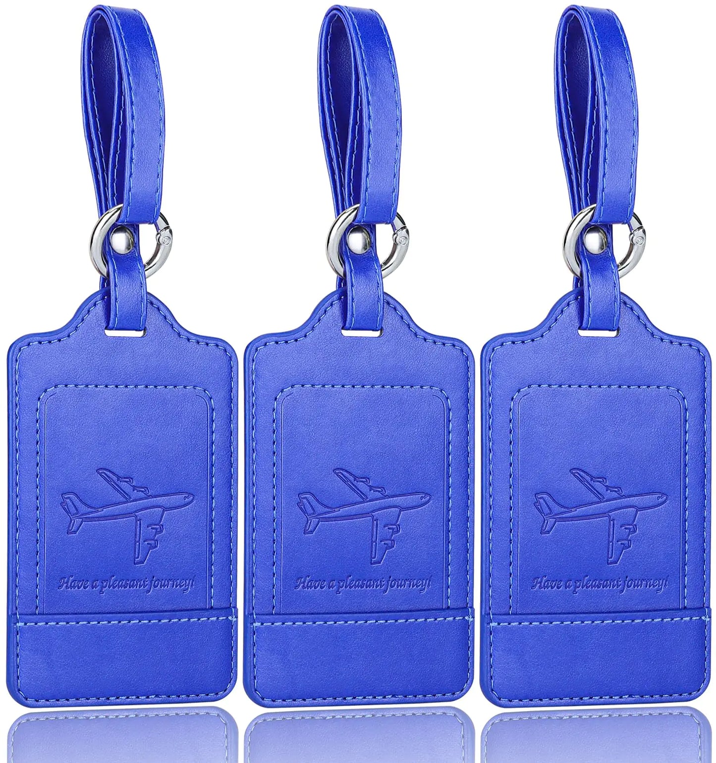 Luggage Tags, 3 Pack Premium PU Leather, Privacy