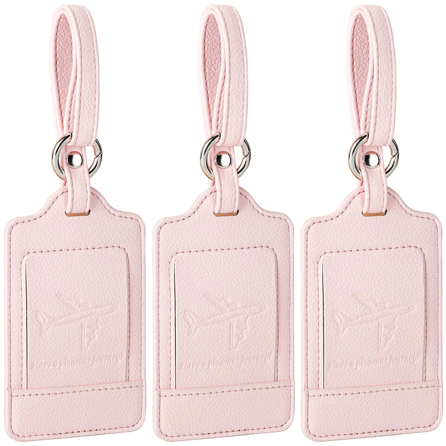 Luggage Tags, 3 Pack Premium PU Leather, Privacy