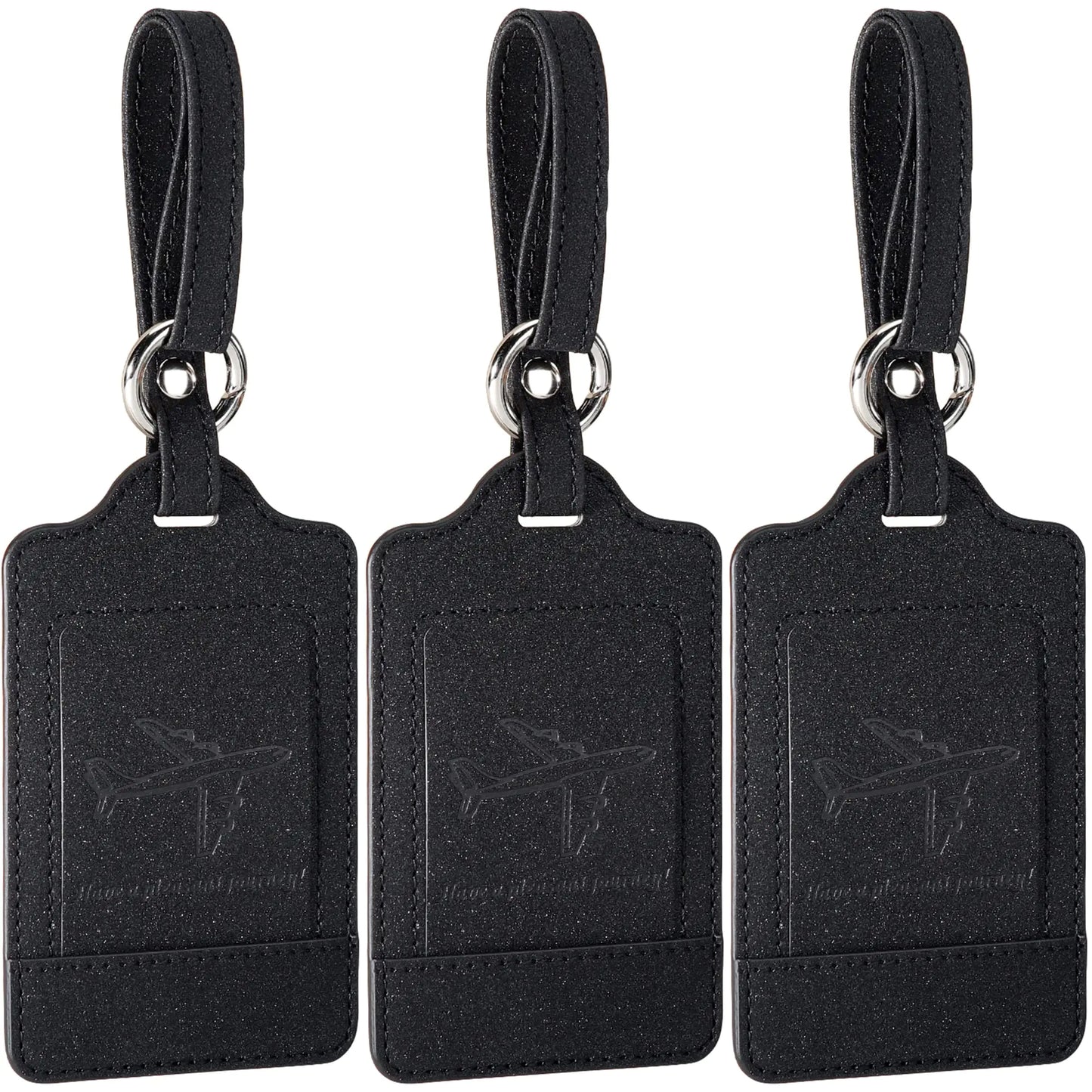 Luggage Tags, 3 Pack Premium PU Leather, Privacy