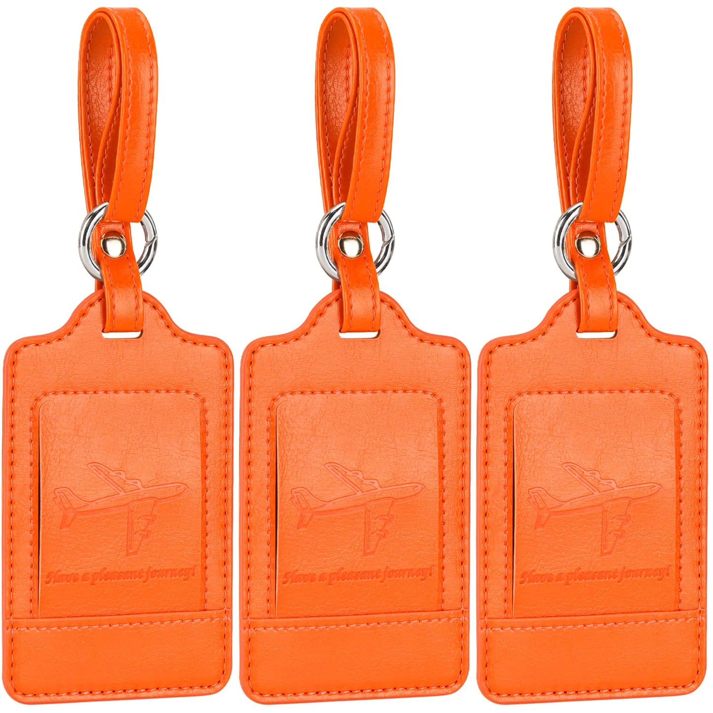 Luggage Tags, 3 Pack Premium PU Leather, Privacy