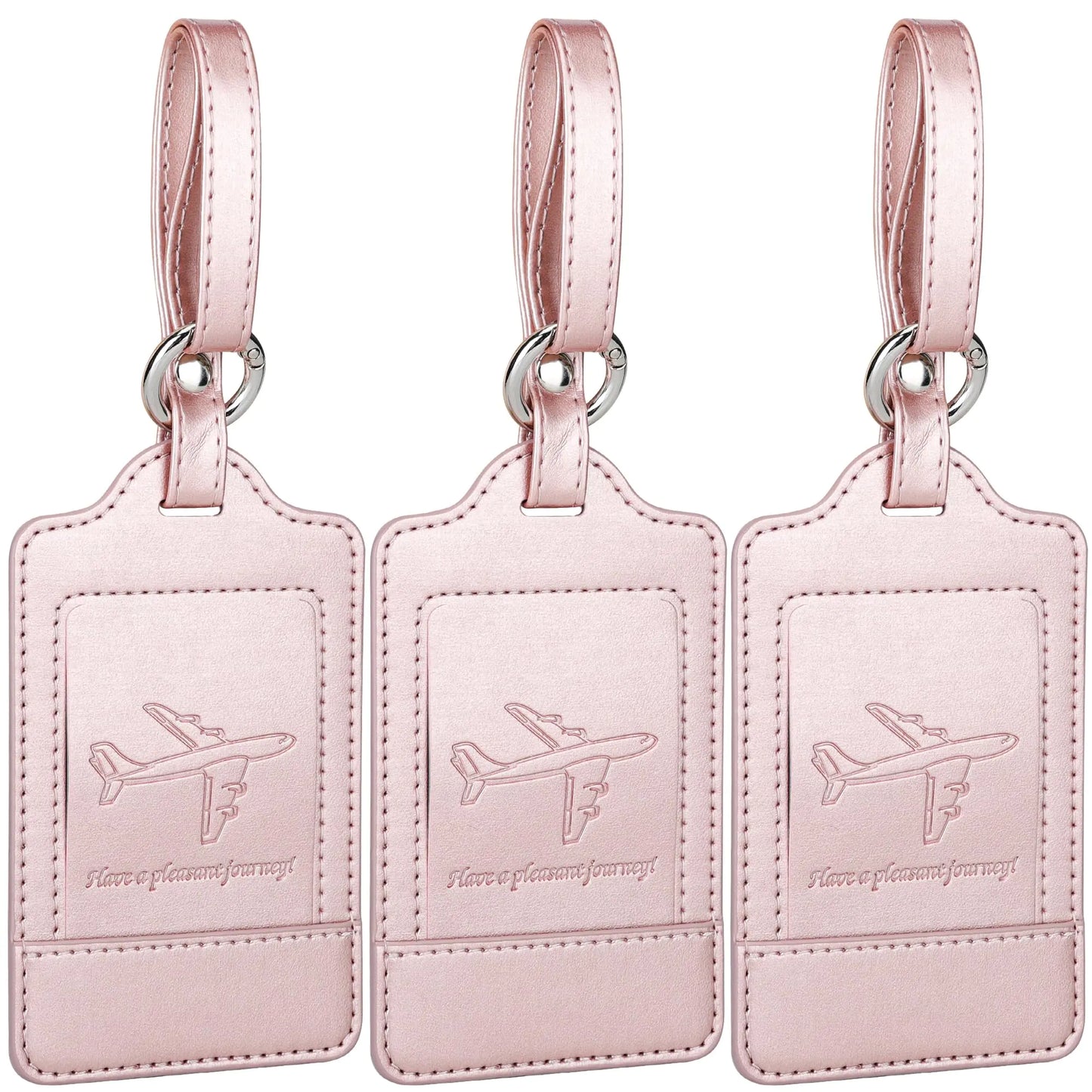 Luggage Tags, 3 Pack Premium PU Leather, Privacy