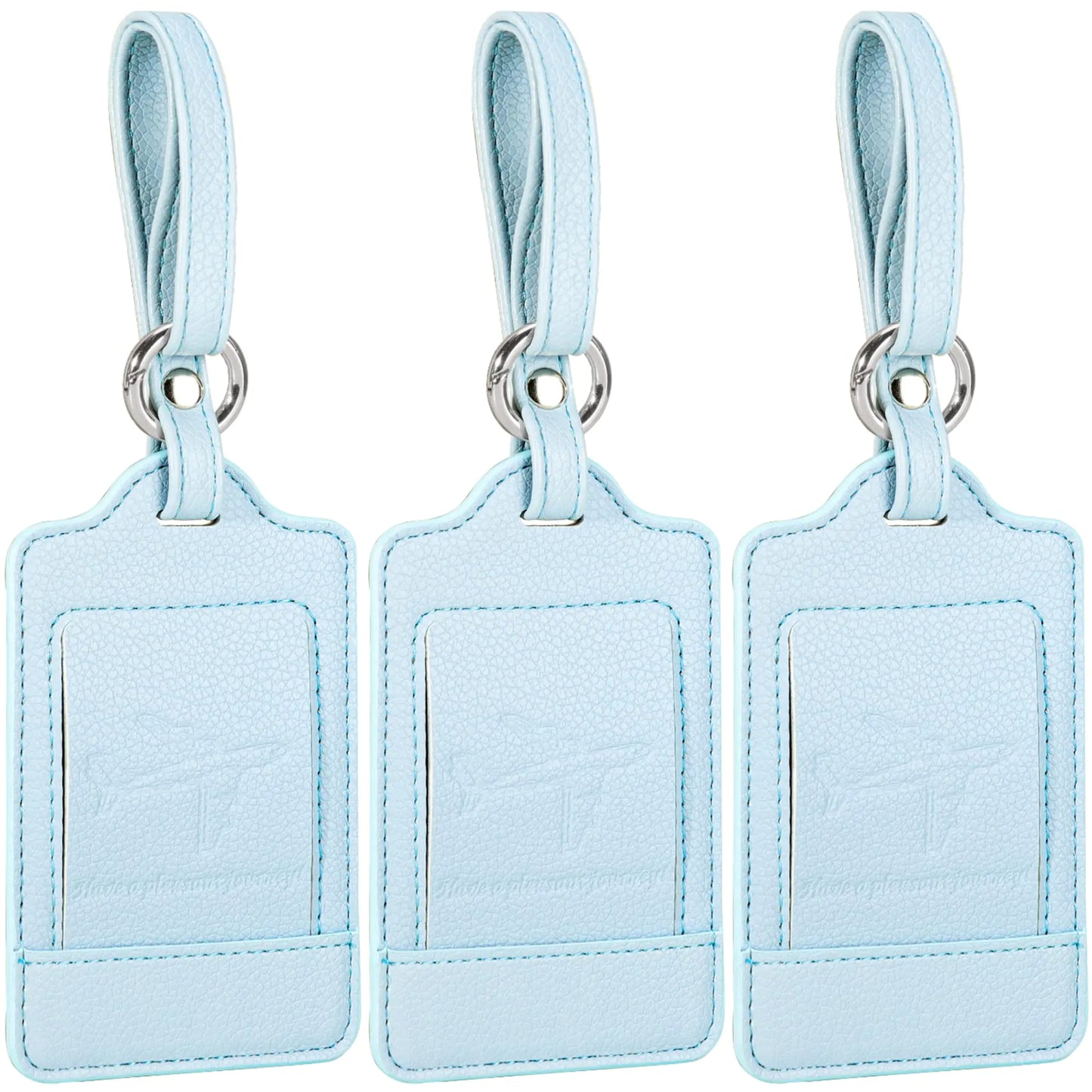 Luggage Tags, 3 Pack Premium PU Leather, Privacy